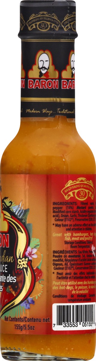 slide 4 of 12, Baron's West Indian Hot Sauce, 155 g
