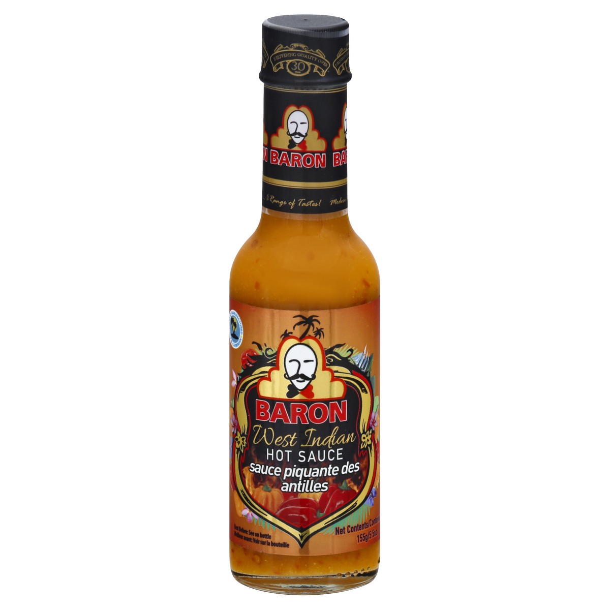 slide 5 of 12, Baron's West Indian Hot Sauce, 155 g