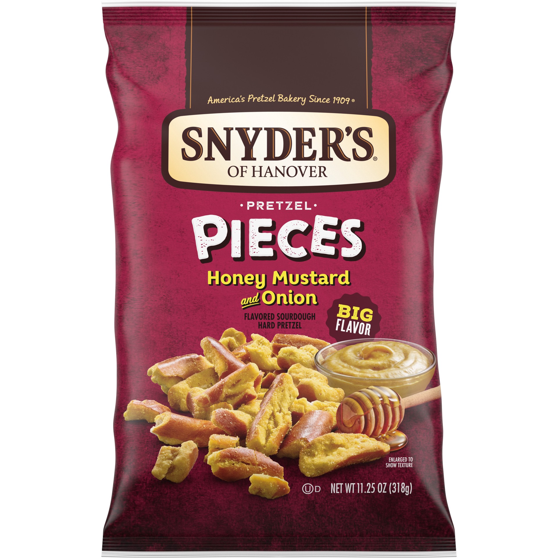 slide 1 of 9, Snyder's of Hanover Honey Mustard & Onion Flavored Pretzel Pieces, 11.25 Oz, 11.25 oz