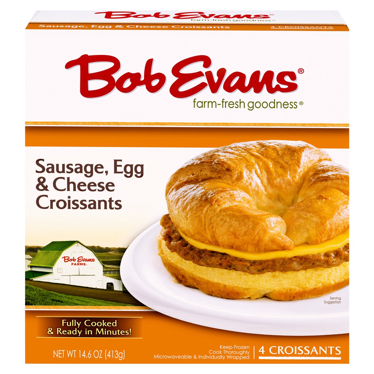 slide 7 of 14, Bob Evans Sausage, Egg & Cheese Croissants, 14.6 oz