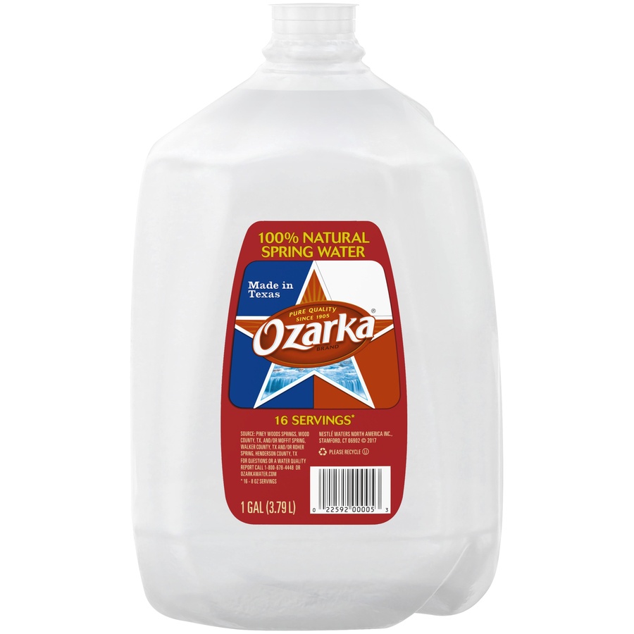 slide 1 of 4, Ozarka Brand 100% Natural Spring Water, 1-gallon plastic jug, 1 gal