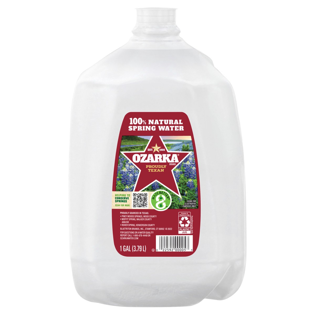 slide 1 of 4, OZARKA Brand 100% Natural Spring Water, 1-gallon plastic jug - 1 g, 1 g