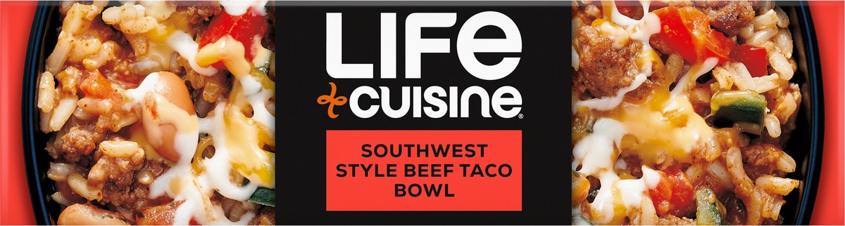 slide 2 of 9, Life Cuisine Frozen Meal Southwest Style Beef Taco Bowl, Protein Lovers Microwave Meal, High Protein Dinner for One, 10 oz