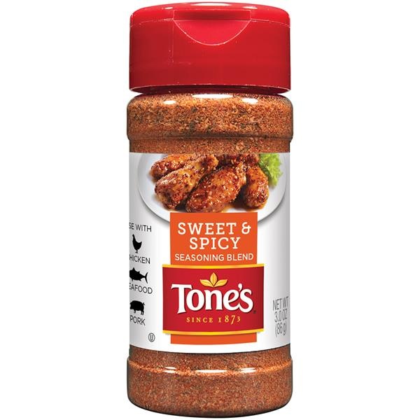 slide 1 of 1, Tone's Sweet & Spicy Seasoning Blend, 3.01 oz