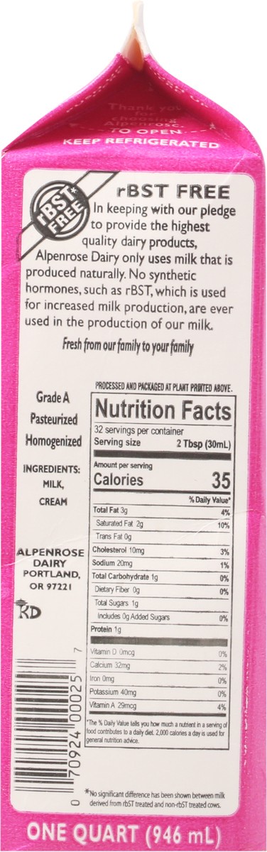 slide 3 of 14, Alpenrose Half & Half 1 qt Carton, 1 qt