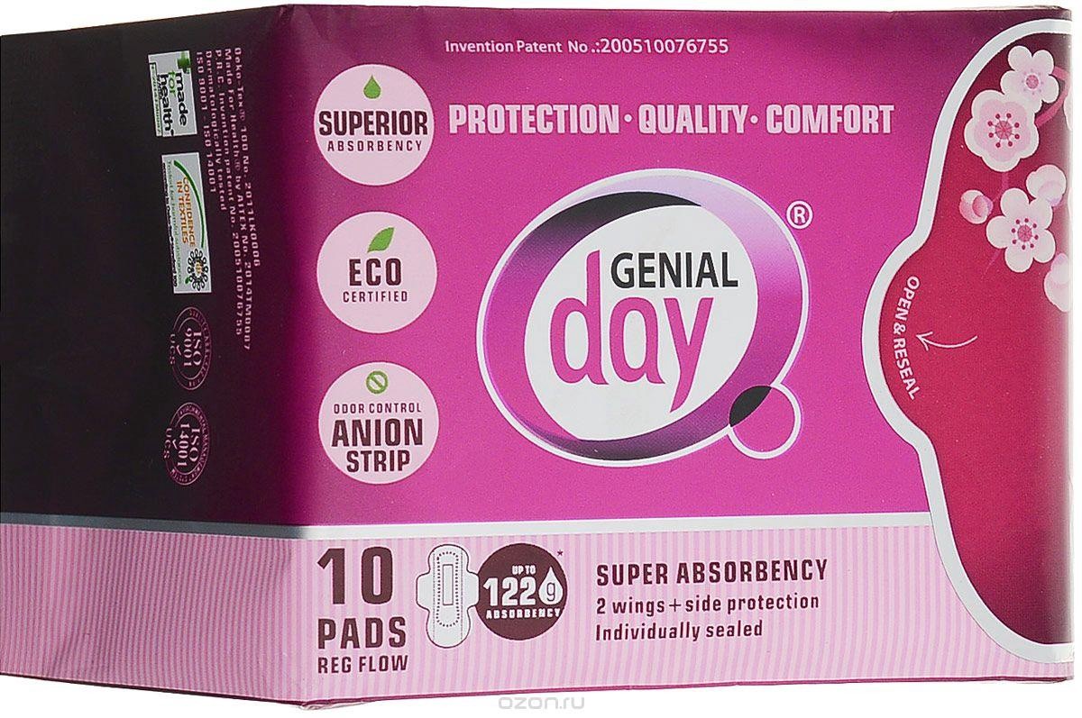 slide 1 of 1, Genial Day Pads Super, 10 ct