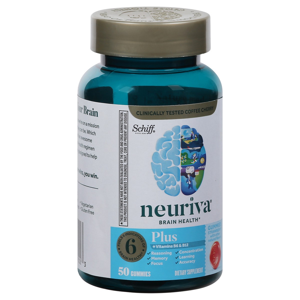 slide 5 of 9, Neuriva Strawberry Brain Health 50 Gummies, 50 ct