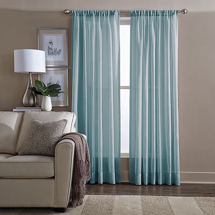 slide 1 of 1, Wamsutta Sheer Window Curtain Panel - Marine Blue, 84 in