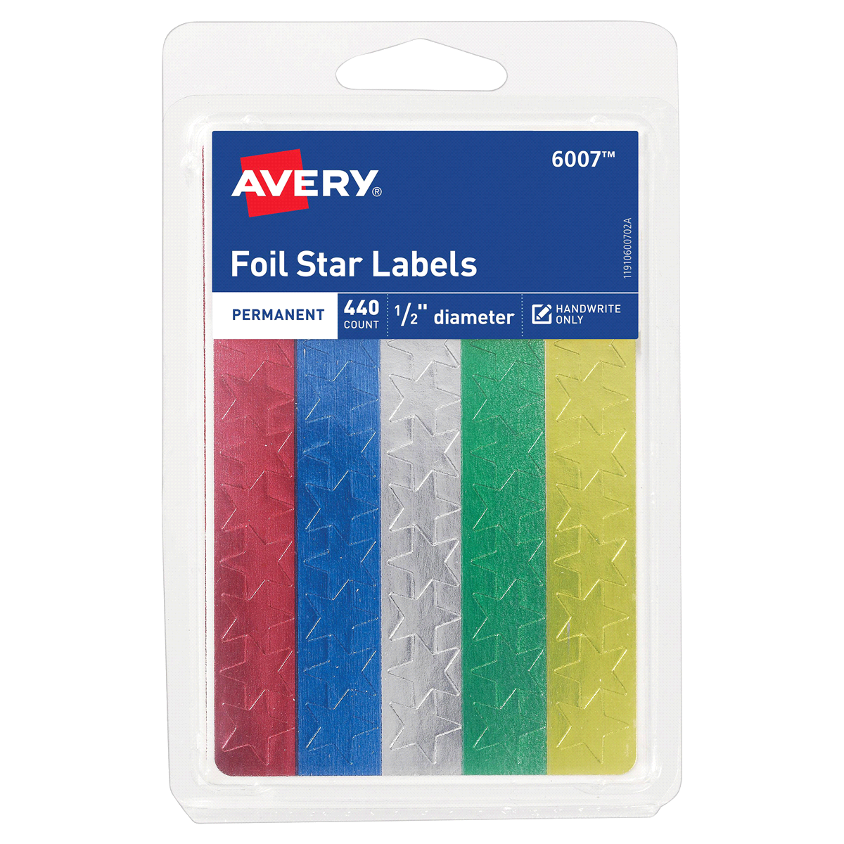 slide 1 of 1, Avery Star Labels, 440 ct