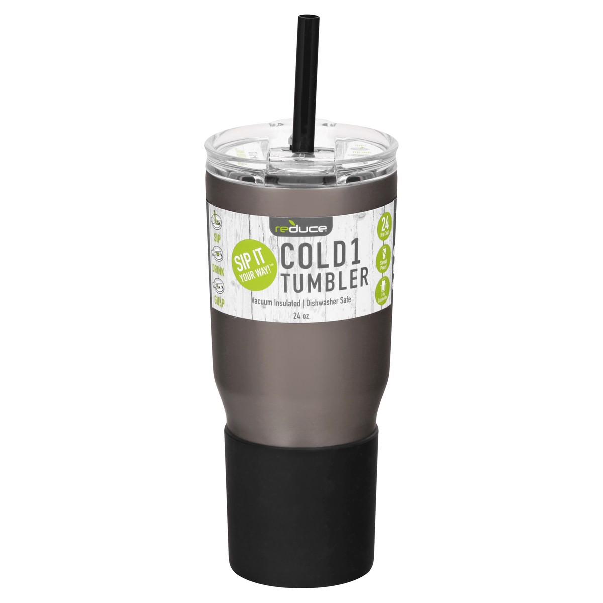 slide 1 of 1, Reduce Cold-1 Tumbler - Charcoal, 24 oz