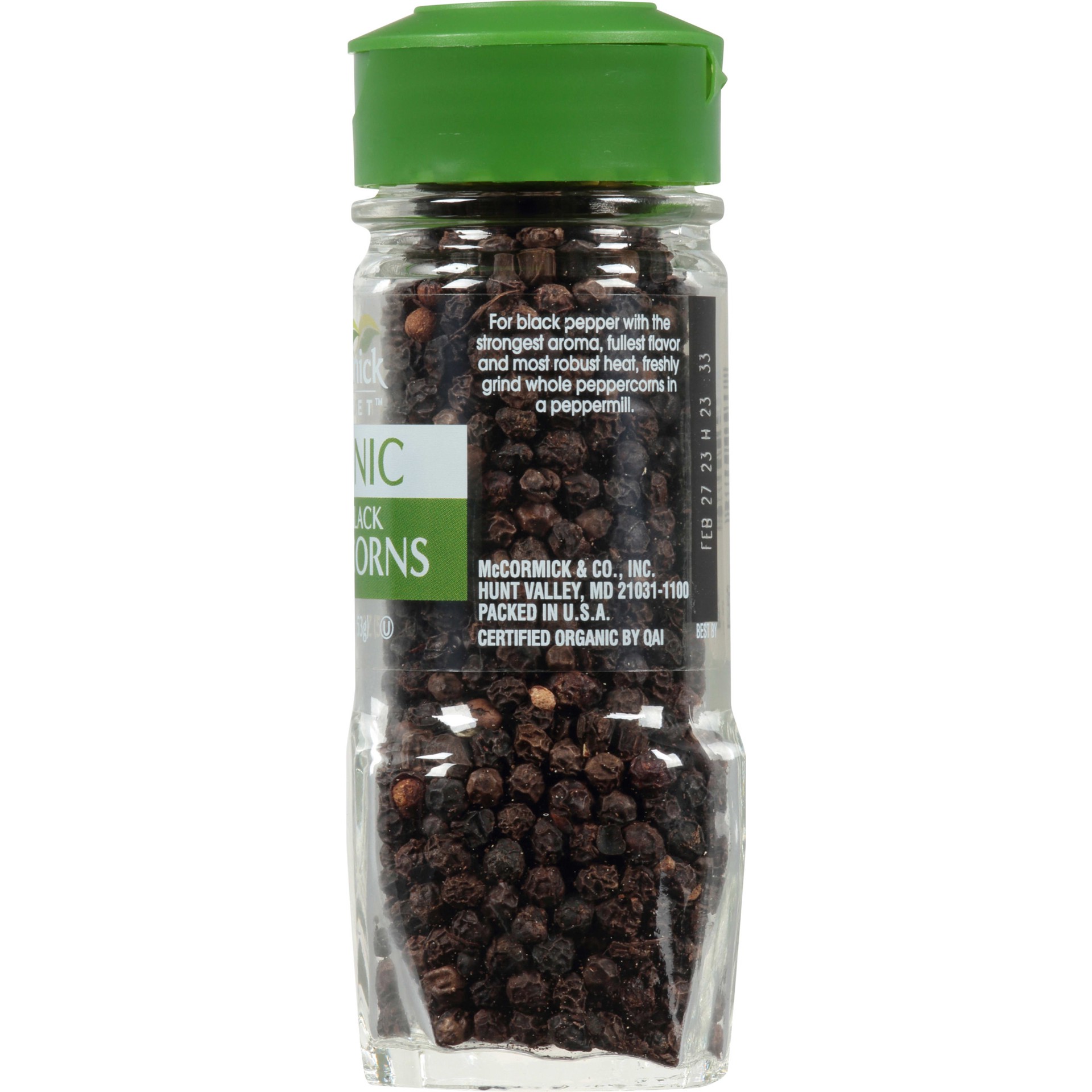 slide 3 of 5, McCormick Gourmet Organic Whole Black Peppercorns, 1.87 oz, 1.87 oz