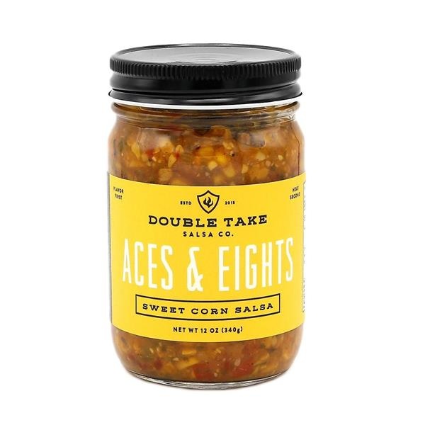 slide 1 of 1, Double Take Salsa Co. Aces & Eights Sweet Corn Salsa, 12 oz