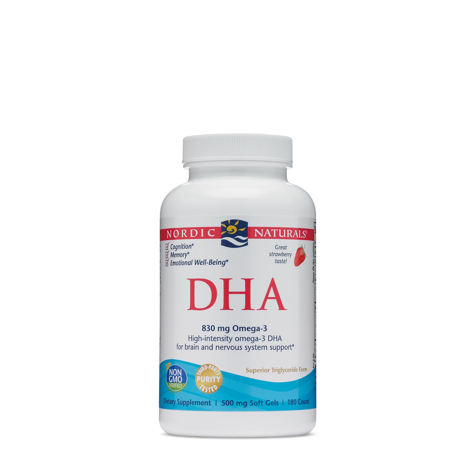 slide 1 of 1, Nordic Naturals DHA Strawberry, 180 ct