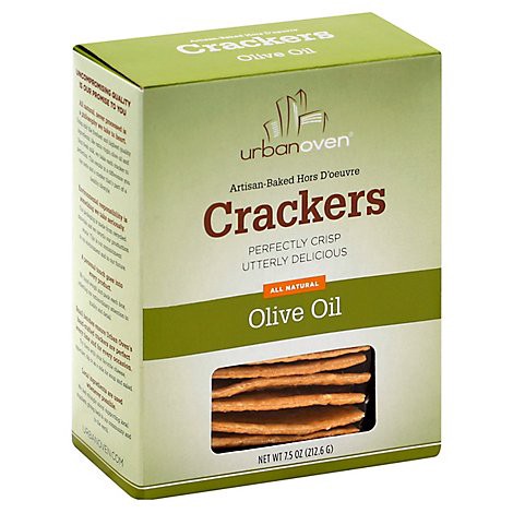 slide 1 of 1, Urban Oven All Natural Olive Oil Crackers, 7.5 oz