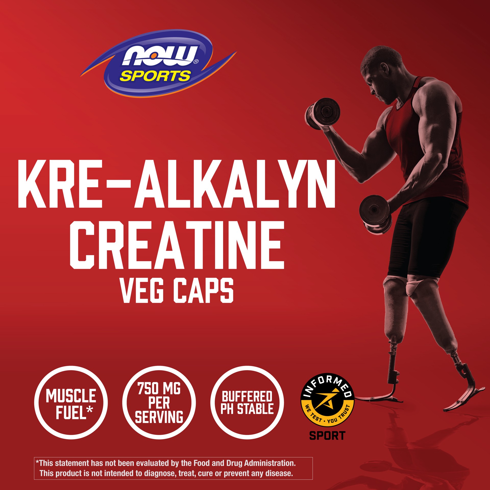 slide 5 of 5, NOW Kre-Alkalyn Creatine - 120 Veg Capsules, 120 ct