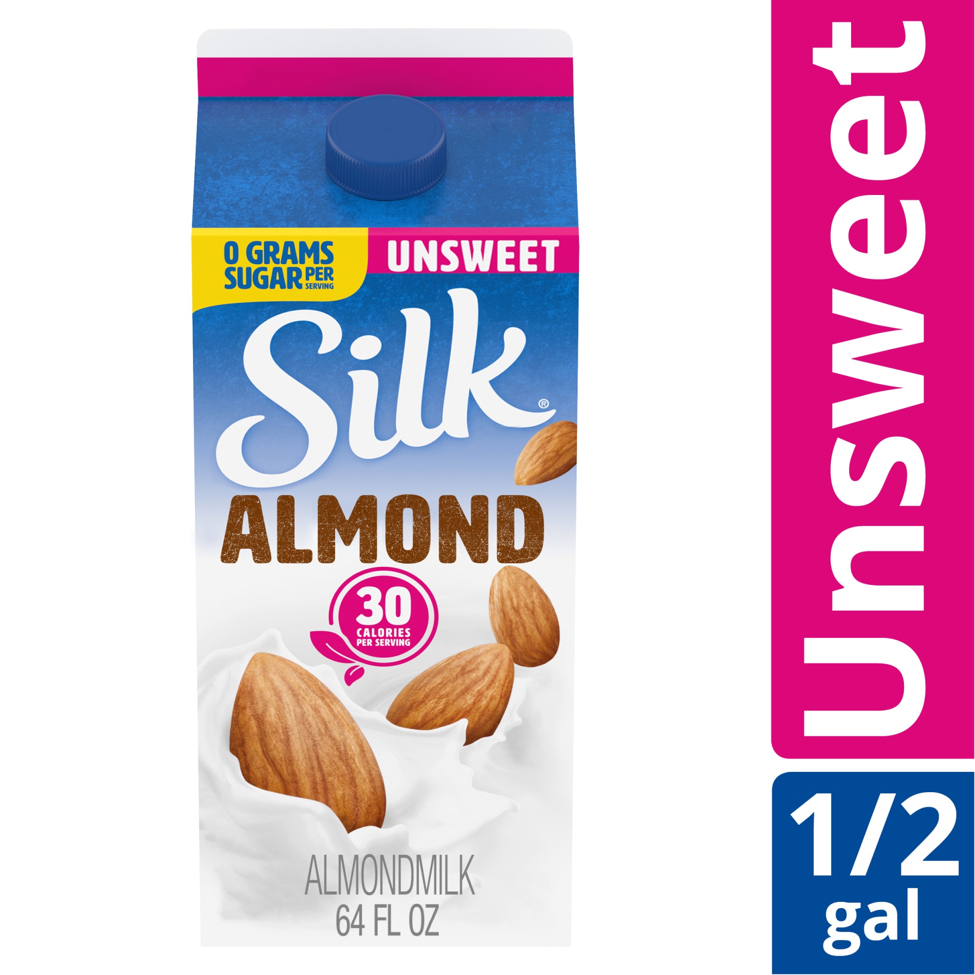 Silk Unsweetened Almond Milk, Half Gallon 64 fl oz Shipt