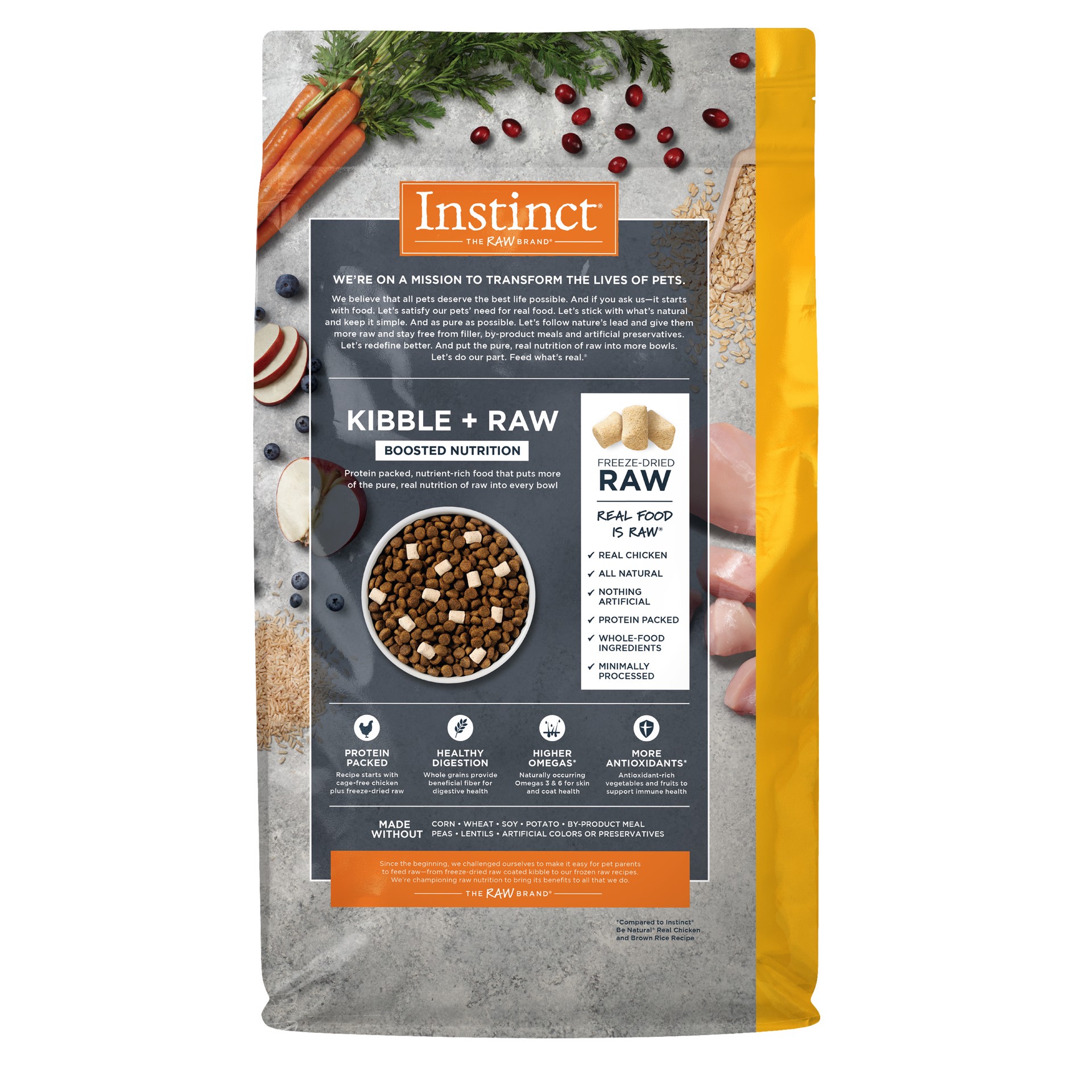 slide 9 of 10, Instinct Raw Boost Whole Grain Chicken & Brown Rice Dry Dog Food, 20 lb. Bag, 20 lb