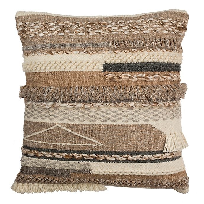 slide 1 of 3, Safavieh Demna Square Throw Pillow - Beige, 1 ct