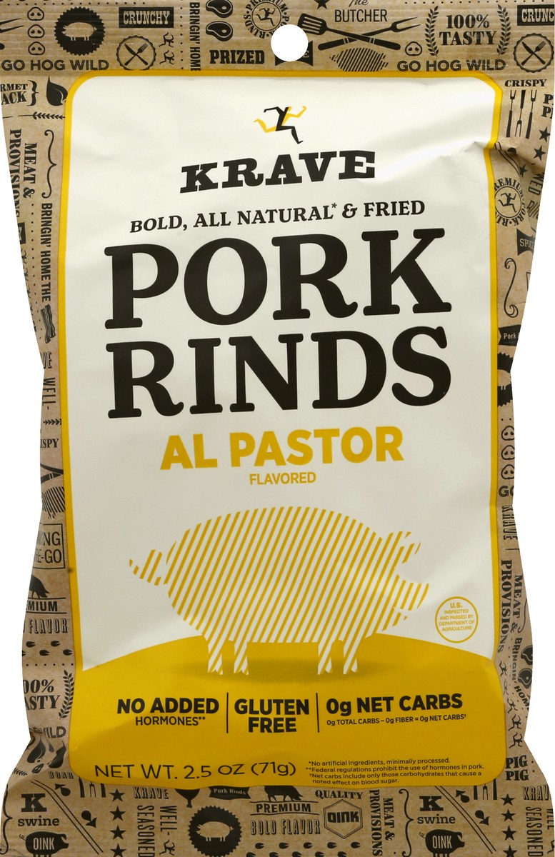 slide 4 of 11, Krave Al Pastor Flavored Pork Rinds 2.5 oz, 2.5 oz