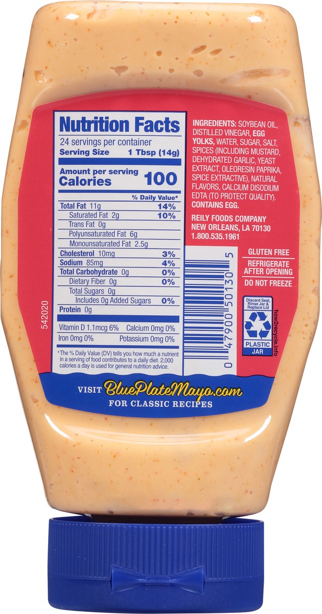 slide 5 of 9, Blue Plate Hot/Spicy Mayo, 12 oz