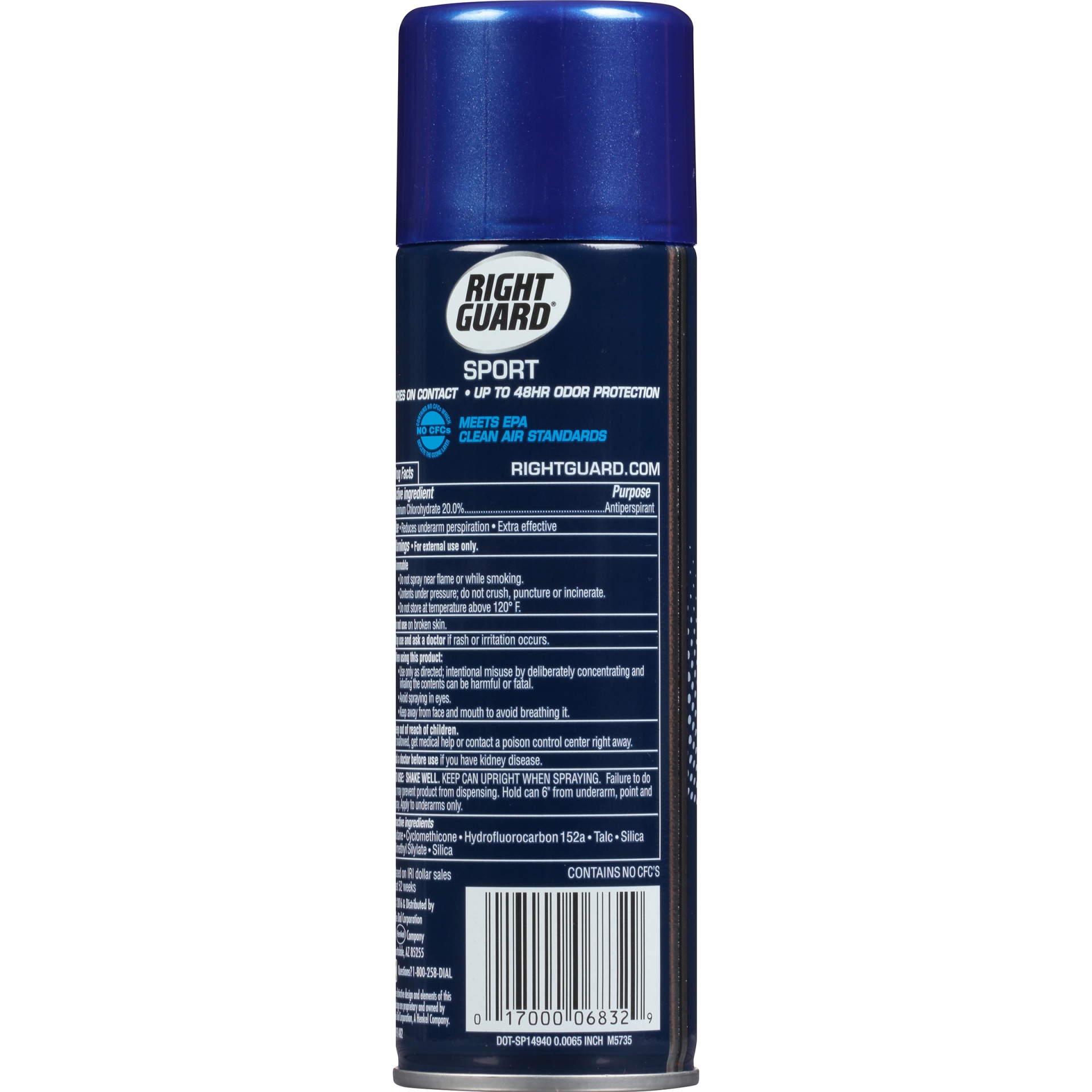 slide 4 of 5, Right Guard Sport Aerosol Antiperspirant Unscented, 6 oz