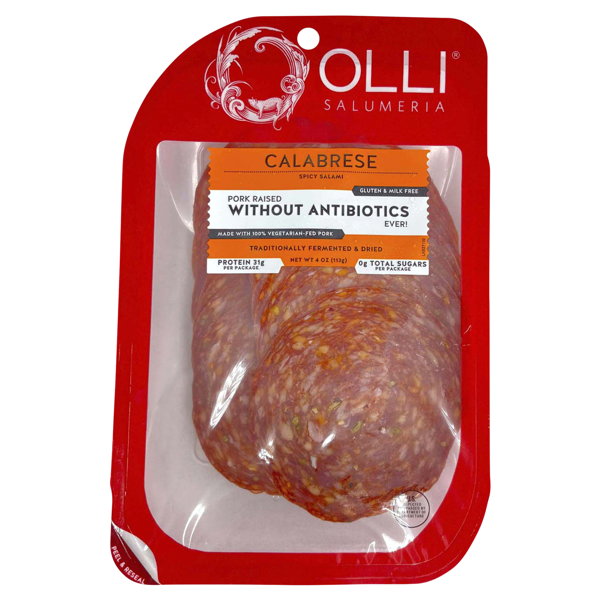 slide 1 of 1, Olli Salumeria Calabrese Spicy Salame, 4 oz