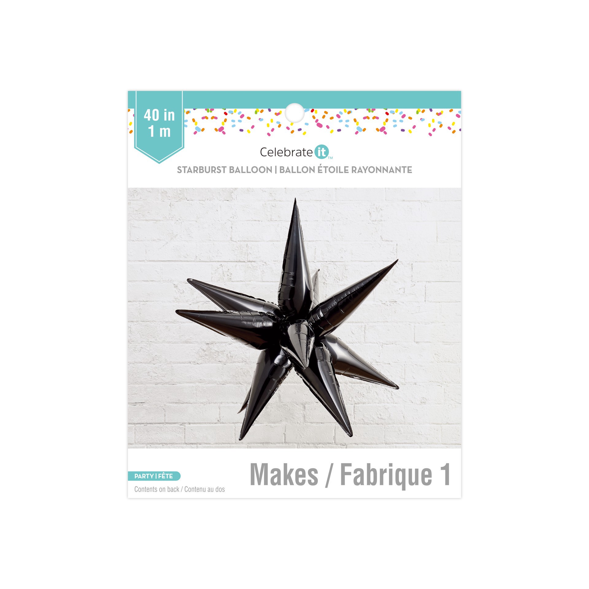 slide 2 of 3, 40" Starburst Foil Balloon By Celebrate It, 40 in