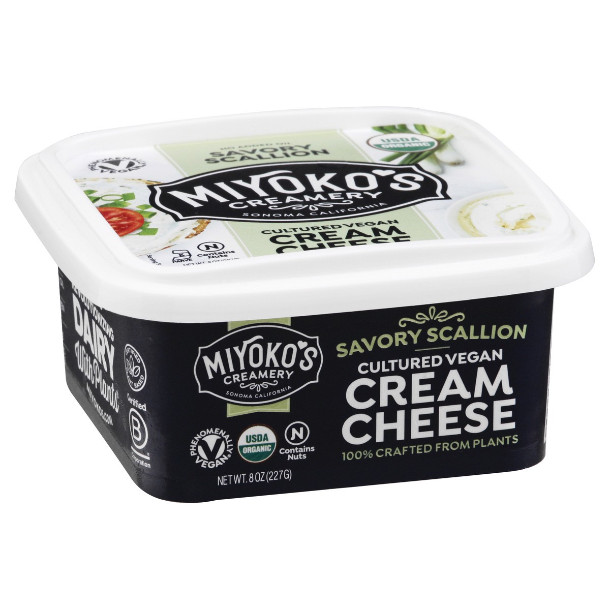 slide 7 of 10, Miyoko's Creamery Plant Milk Savory Scallion Cream Cheese 8 oz, 8 oz