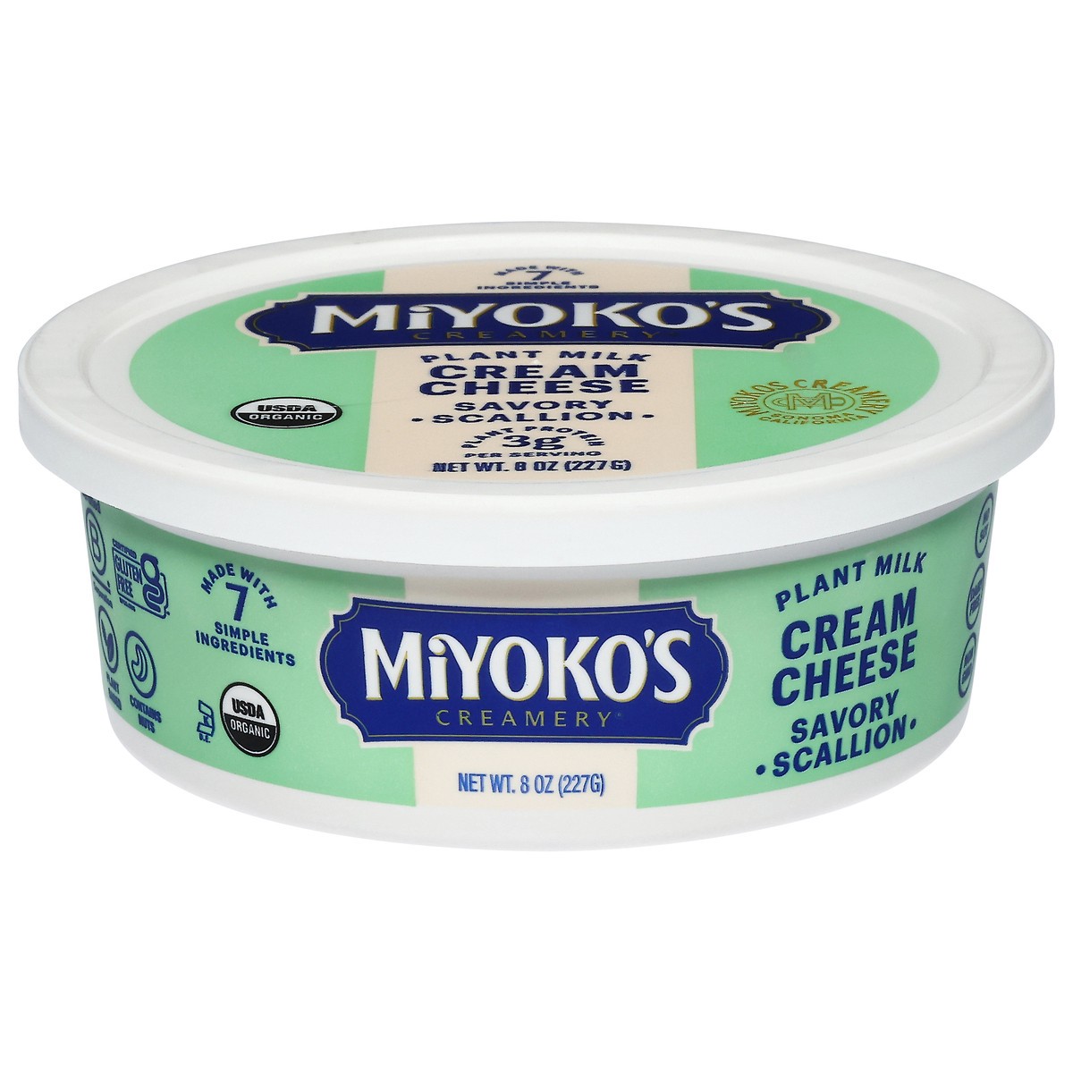 slide 1 of 10, Miyoko's Creamery Plant Milk Savory Scallion Cream Cheese 8 oz, 8 oz