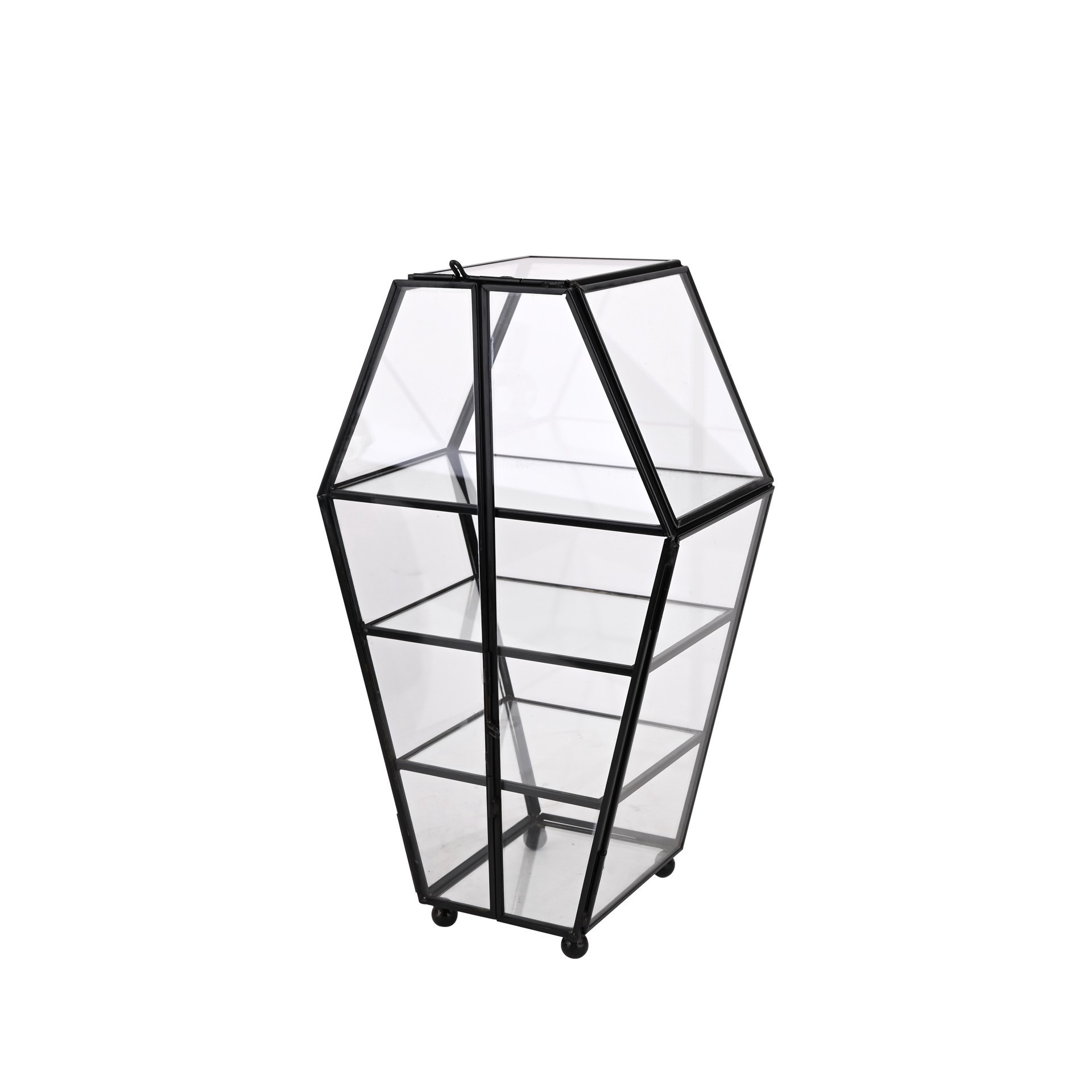 slide 3 of 3, 9" Glass Coffin Shelf By Ashland, 5.39 in x 3.46 in x 9 in