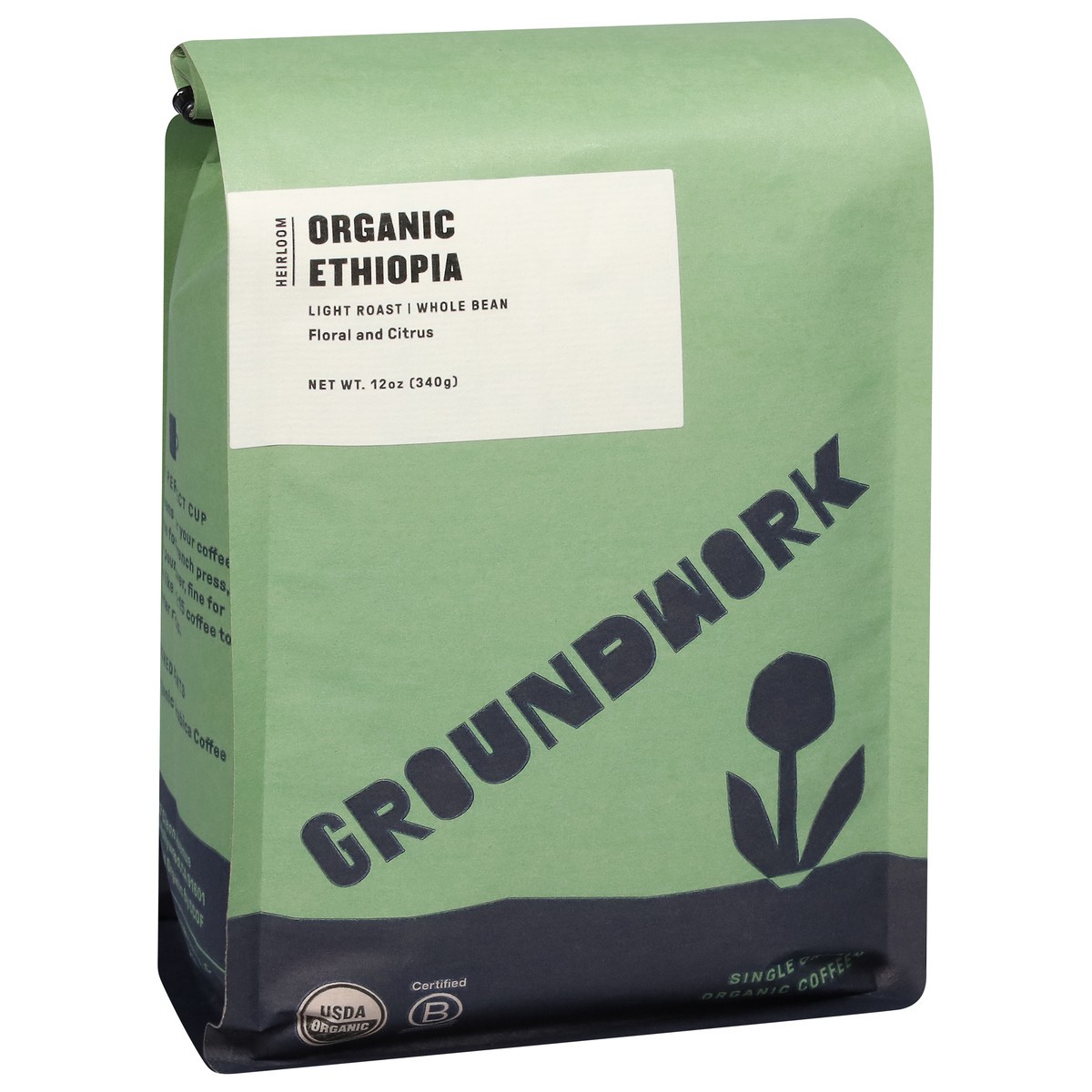 slide 7 of 9, Groundwork Light Roast Whole Bean Organic Ethiopia Coffee - 12 oz, 12 oz