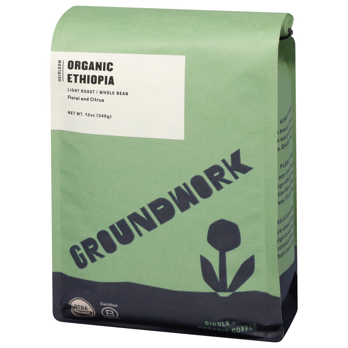 slide 9 of 9, Groundwork Light Roast Whole Bean Organic Ethiopia Coffee - 12 oz, 12 oz