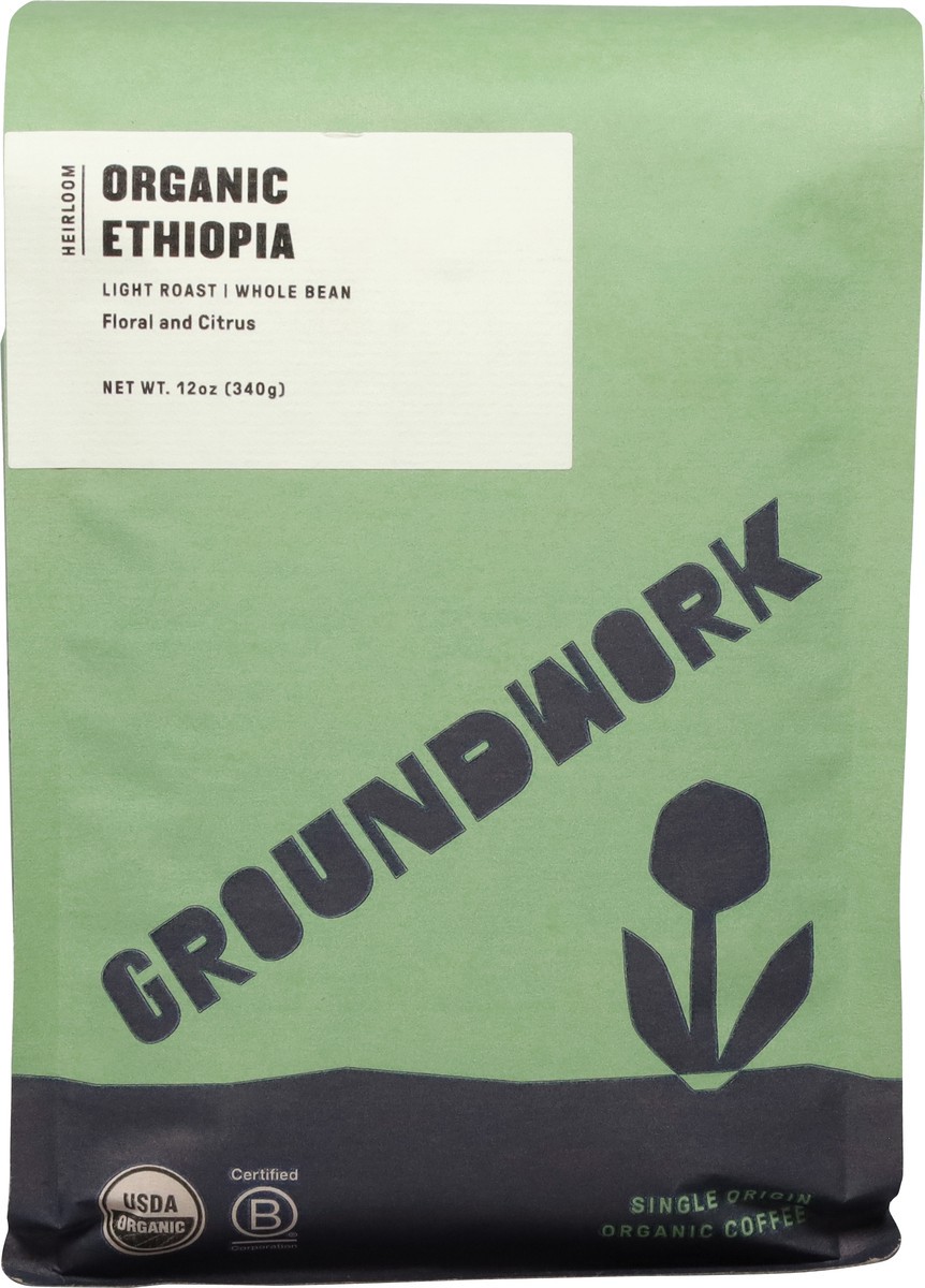 slide 8 of 9, Groundwork Light Roast Whole Bean Organic Ethiopia Coffee - 12 oz, 12 oz