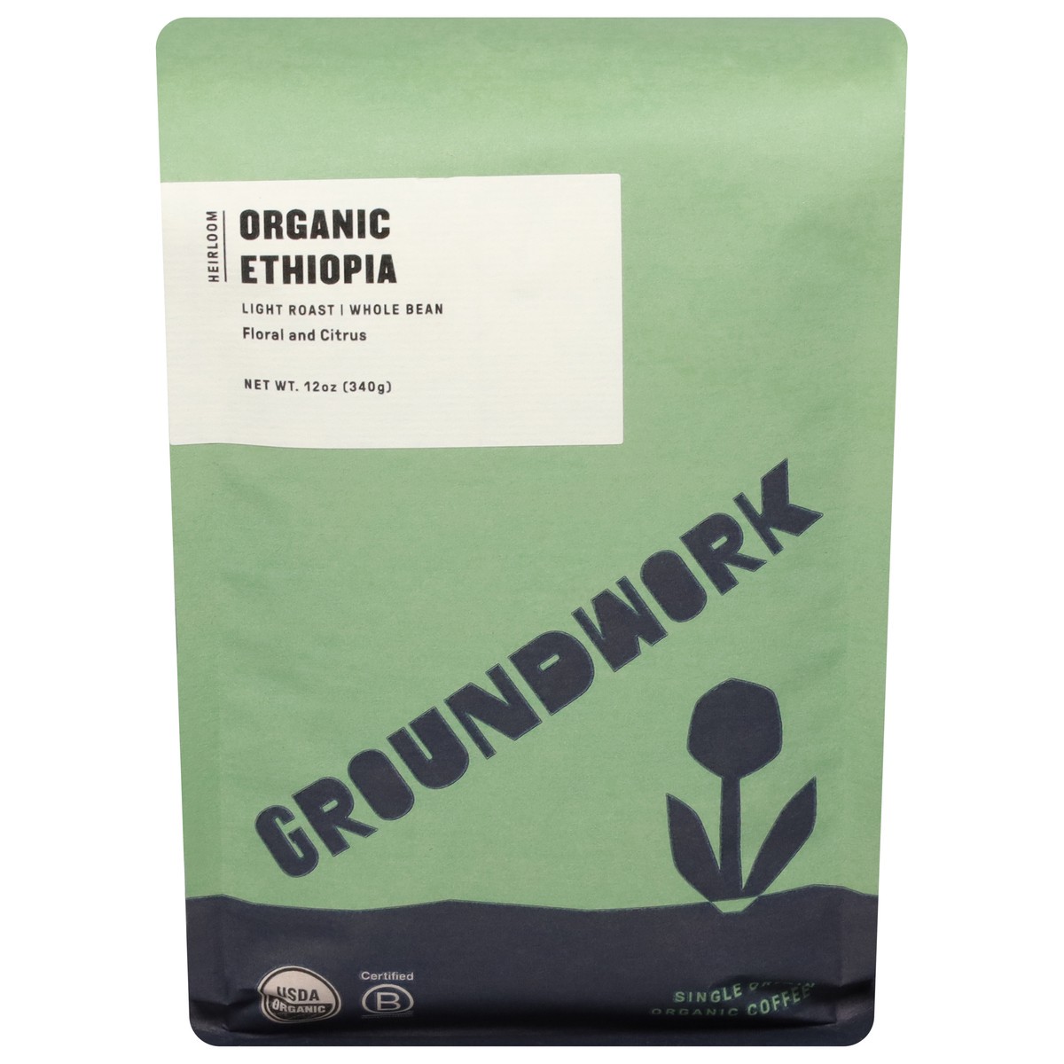 slide 1 of 9, Groundwork Light Roast Whole Bean Organic Ethiopia Coffee - 12 oz, 12 oz