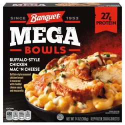 Banquet MEGA Bowls Buffalo-Style Chicken Mac ''N Cheese, Frozen Meal, 14 oz.