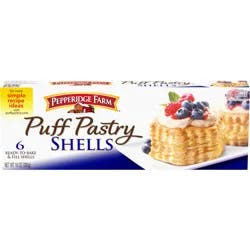 Pepperidge Farm Puff Pastry Shells Frozen - 6 Count, 10 oz