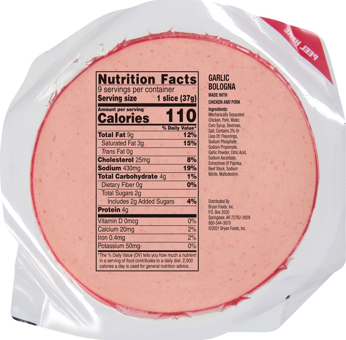 slide 6 of 7, Bryan Garlic Bologna Lunchmeat, 12 oz., 340.19 g