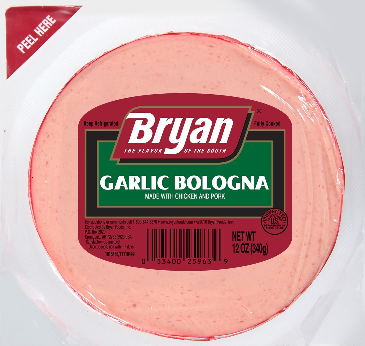 slide 2 of 7, Bryan Garlic Bologna Lunchmeat, 12 oz., 340.19 g