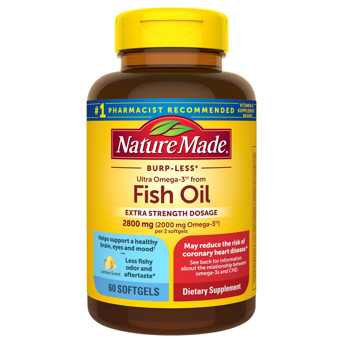 slide 2 of 2, Nature Made Extra Strength Omega 3 Fish Oil 2800 mg Per Serving Softgels, 60 Count, 60 ct