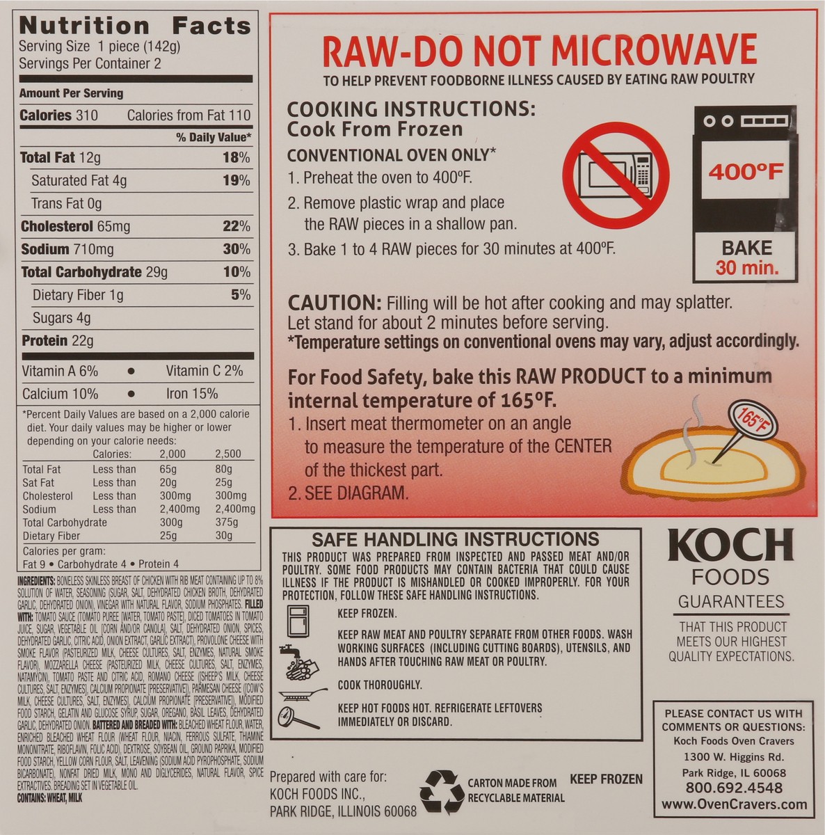 slide 8 of 12, Koch Foods Oven Cravers Chicken Parmesan 2 ea, 2 ct