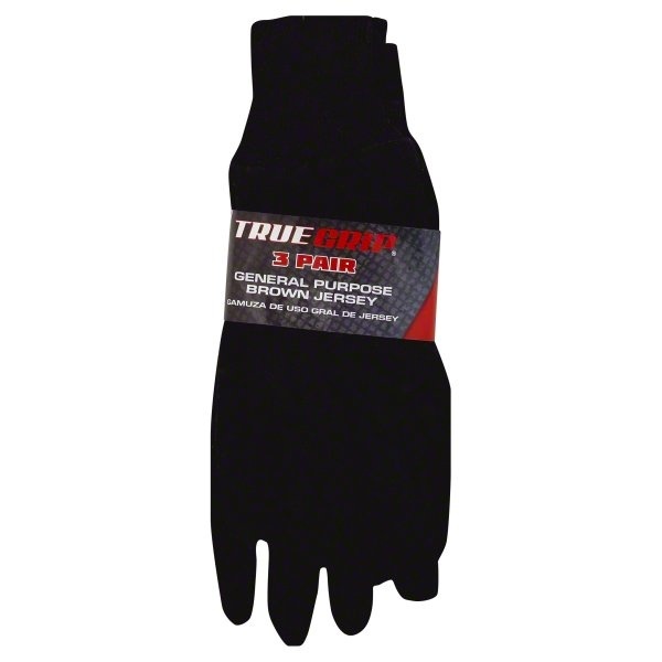 slide 1 of 1, True Grip Large Jersey Glove, 3 ct