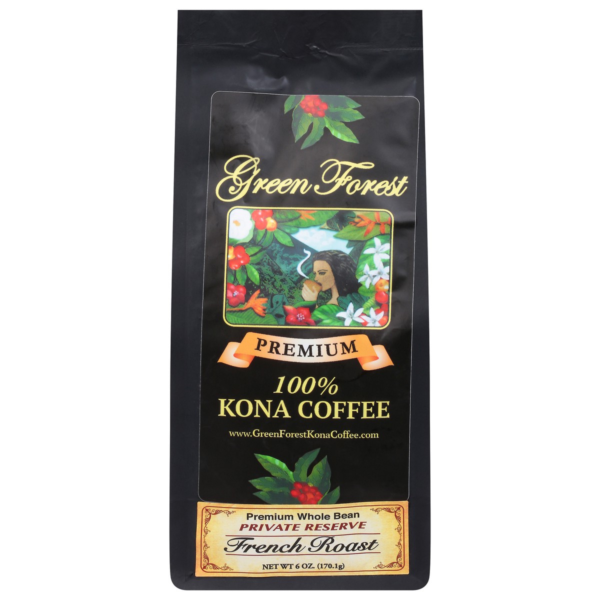 slide 1 of 8, Green Forest 100% Kona French Roast Beans- 6 oz, 6 oz