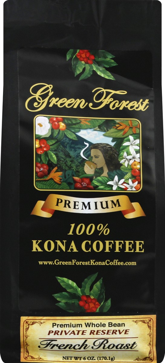 slide 6 of 8, Green Forest 100% Kona French Roast Beans- 6 oz, 6 oz