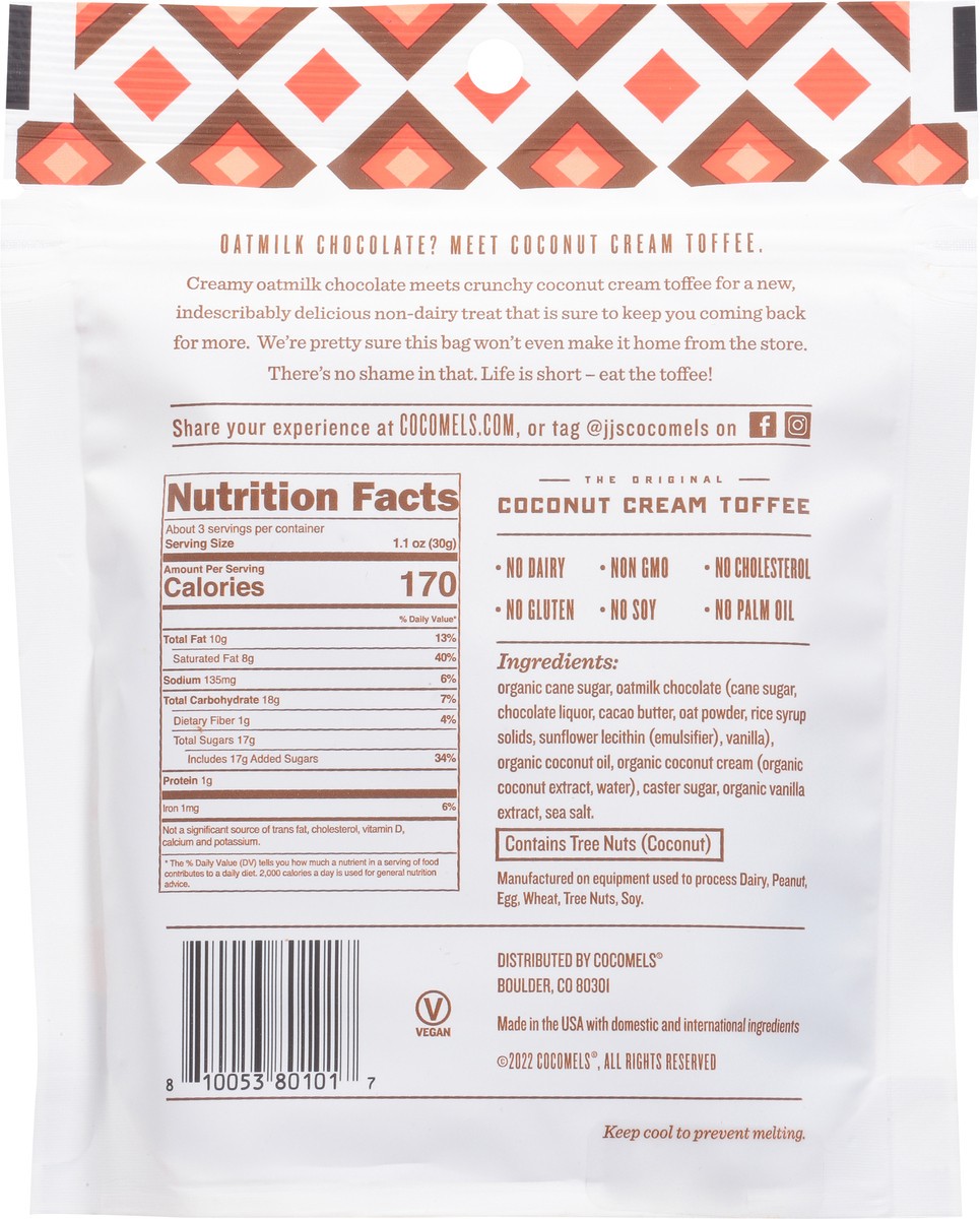 slide 10 of 13, Cocomel's Oatmilk Chocolate Toffee Bark 3.5 oz, 3.5 oz