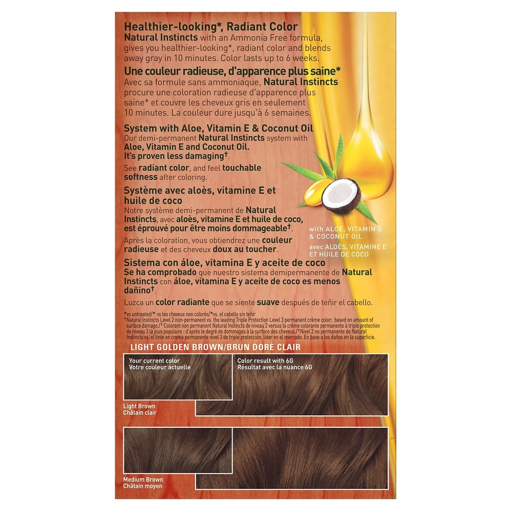 slide 3 of 4, Clairol Natural Instincts 6G Light Gold Brown Hair Dye Kit, 1 ct