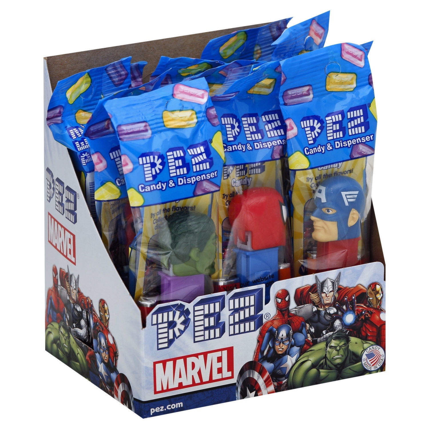 slide 1 of 1, PEZ Marvel Universe Assorted Candy Dispenser, 0.58 oz