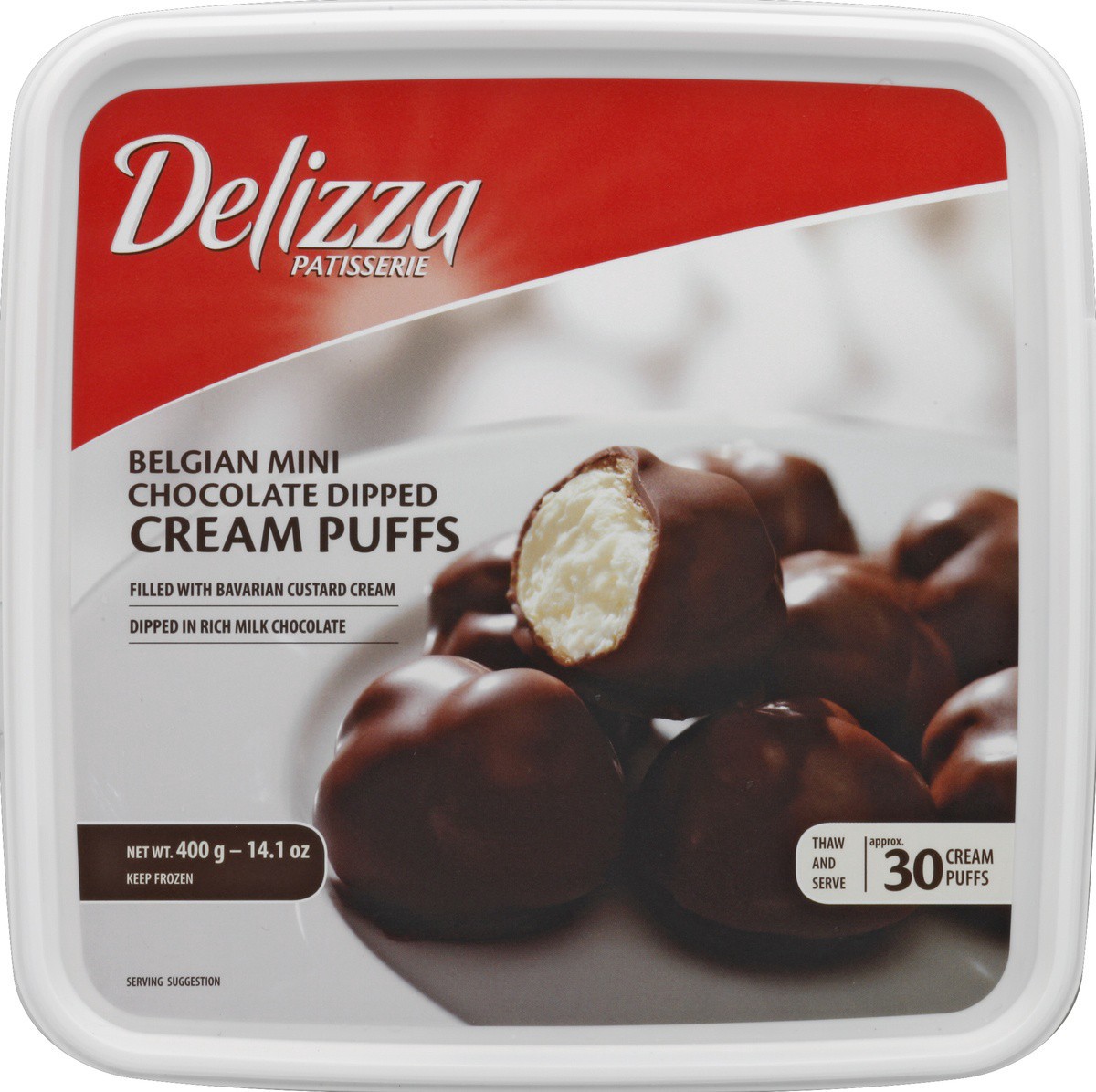 slide 1 of 9, Delizza Patisserie Belgian Mini Chocolate Cream Puffs 20 ea, 20 ct