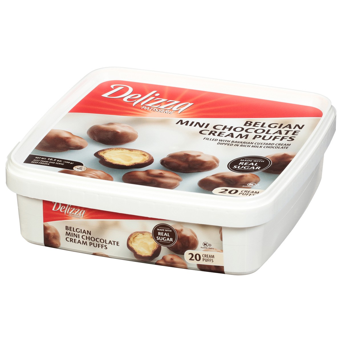slide 8 of 9, Delizza Patisserie Belgian Mini Chocolate Cream Puffs 20 ea, 20 ct