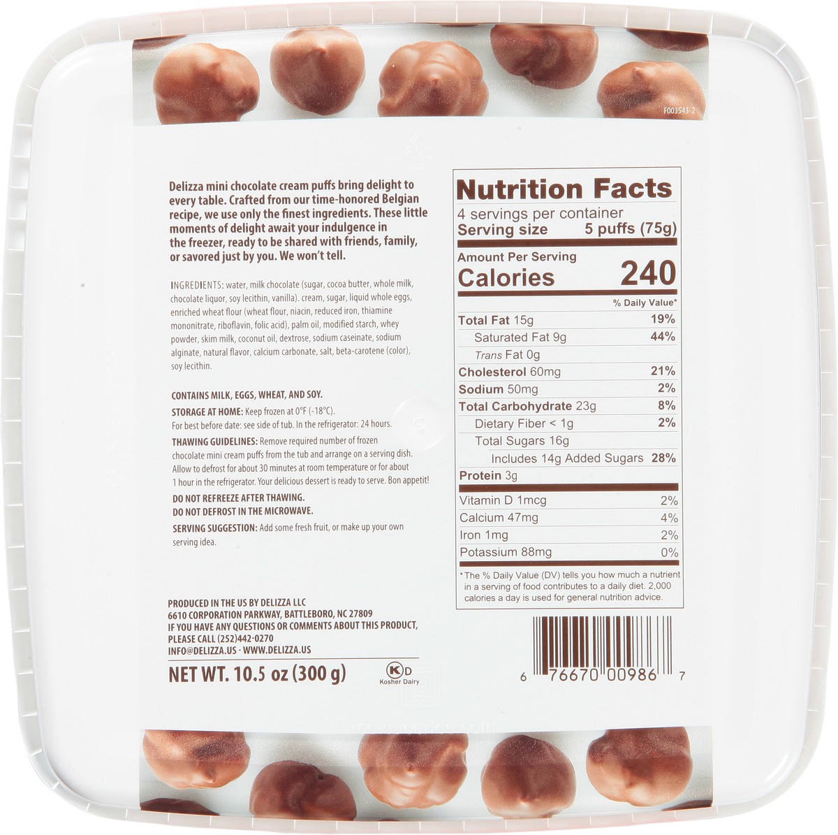 slide 5 of 9, Delizza Patisserie Belgian Mini Chocolate Cream Puffs 20 ea, 20 ct