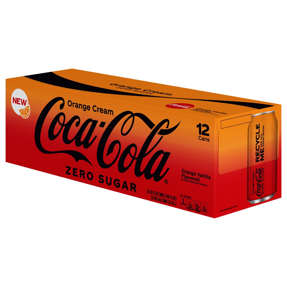 slide 9 of 13, Coca-Cola Zero Sugar Orange Cream Fridge Pack Cans, 12 fl oz, 12 Pack, 12 ct; 12 oz